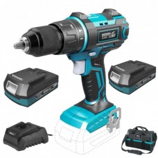 Dedra Set Masina de gaurit si insurubat cu percutie SAS+ALL 2 acumulatori Li-Ion 18V 2.0Ah incarcator 60W si geanta